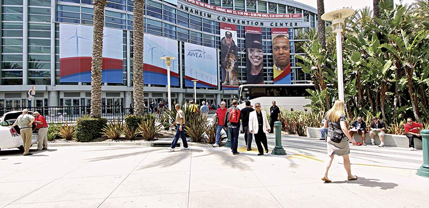 AWEA‘s Stefanie Brown says Anaheim, with hotels in walking distance of the convention center, makes it easy for attendees and keeps them happy. Credit: AWEA