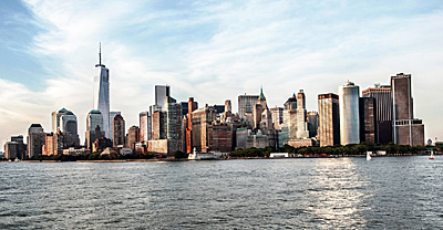 Manhattan skyline with the new One World Trade Center tower.