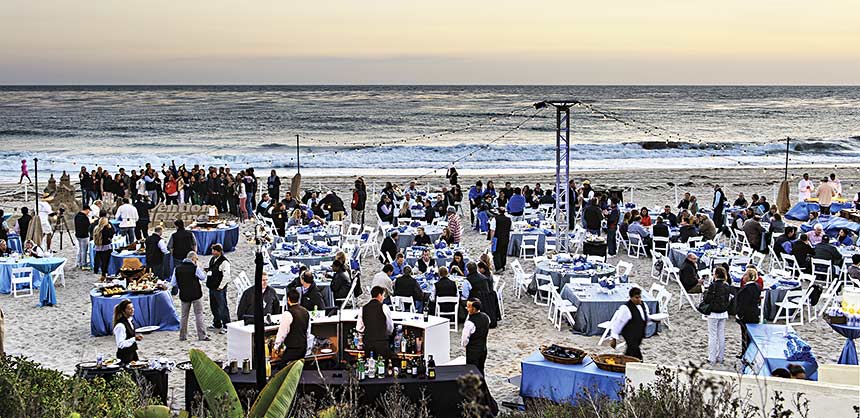 The Ritz-Carlton, Laguna Niguel set up a spectacular outdoor event for MicroVention at the beautiful Salt Creek Beach. Credit: MicroVention