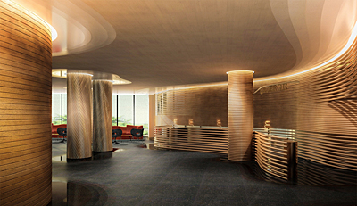 Rendering of the lobby.
