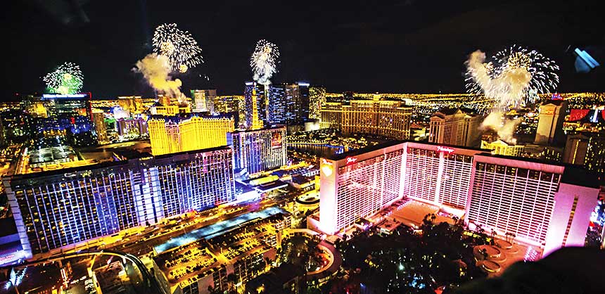 New Year’s Eve fireworks on the Las Vegas Strip as seen from the High Roller observation wheel. Credit: Erik Kabik/Kabik Photo Group