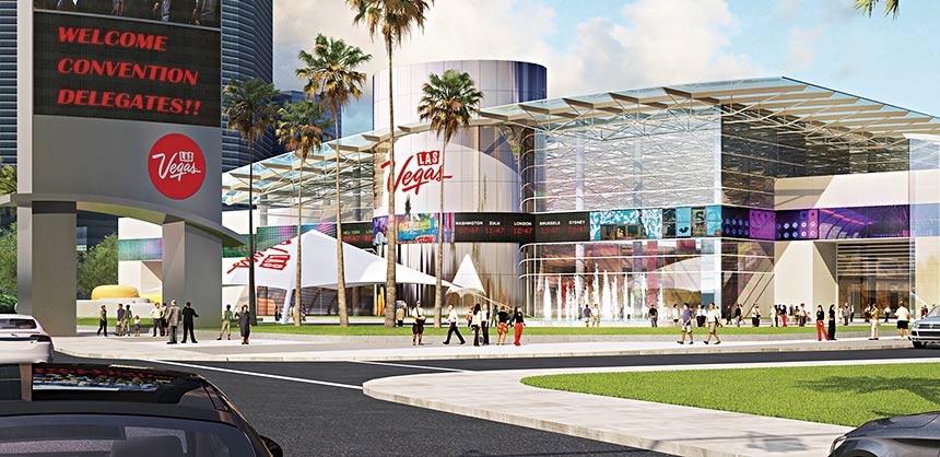 A rendering of the Las Vegas Global Business District.