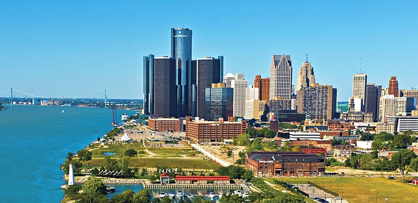The Detroit International Riverfront has been completely revitalized. Credit: Vito Palmisano