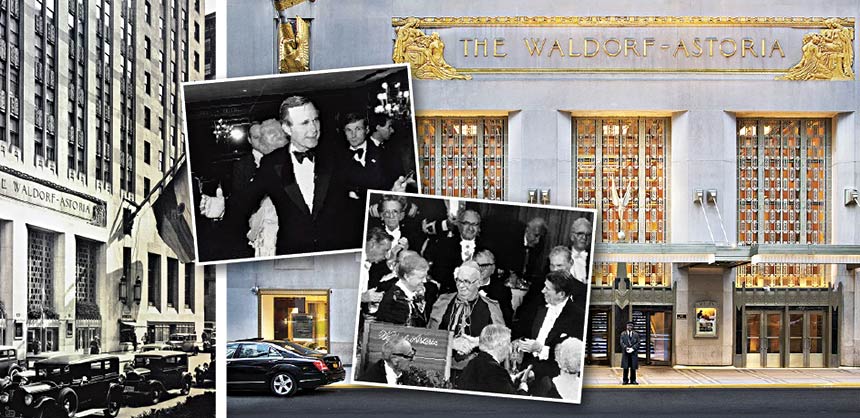 The Waldorf Astoria has been the site of major political events and notable guests such as President George H.W. Bush and Presidents Carter and Reagan at the 1980 Alfred E. Smith dinner in the Waldorf Ballroom.