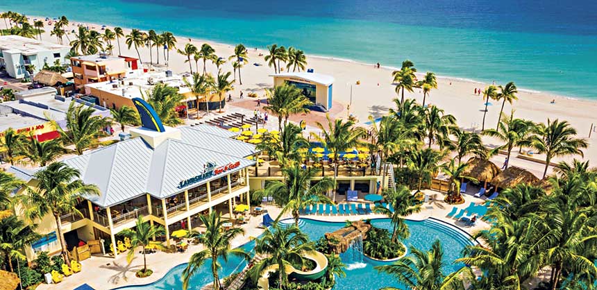 The new, oceanfront Margaritaville Hollywood Beach Resort in Florida.  © Eileen Escarda 2015
