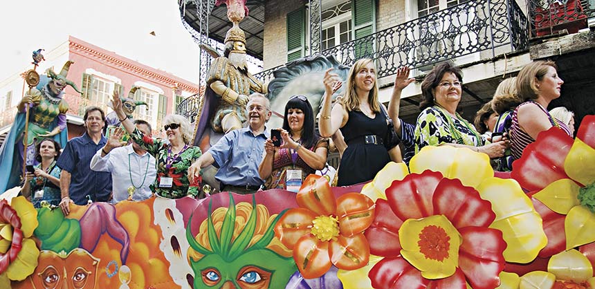 Meeting-goers parade through the French Quarter in true New Orleans style. Credit: Accent on Arrangements