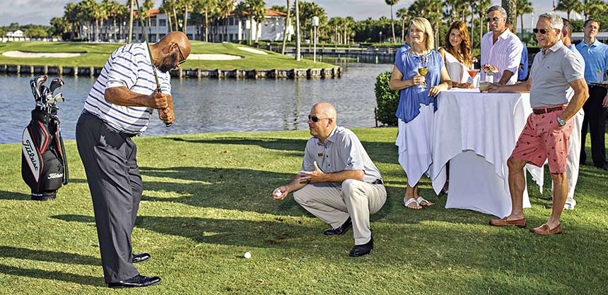 Ponte Vedra Inn & Club’s Shoot for the Pin activity is designed for groups of up to 25 particpants who compete for closest to the pin honors on the island 9th hole on the Ocean Course.