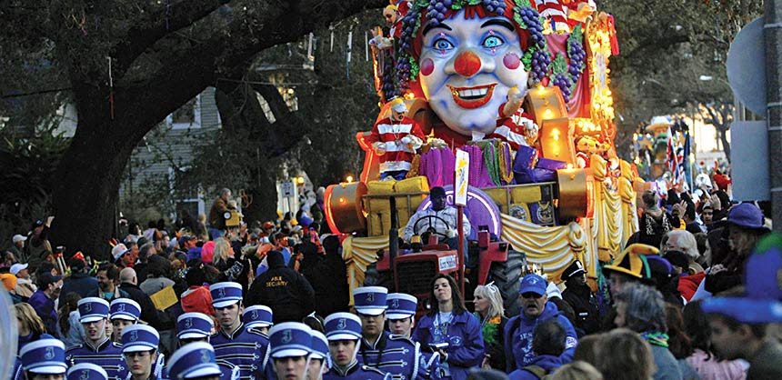 With more than 1,000 members and 31 animated super-floats, the Krewe of Bacchus is one of the most spectacular krewes in Carnival history. Credit: New Orleans CVB, Cheryl Gerber