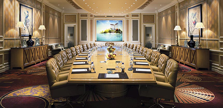 The Nassau Boardroom at The Mirage seats 24 and provides state-of-the-art audio-visual technology. Credit: MGM Resorts International