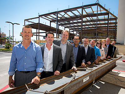 Hard Rock executives at the topping off ceremony.