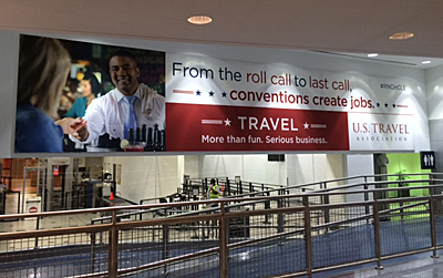 U.S. Travel ad at the Republican National Convention in Cleveland.
