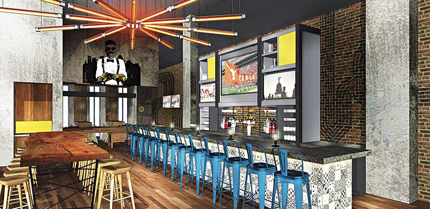 A rendering of the Austin Taco Project, one of the two new restaurants opening at the newly renovated Hilton Austin.
