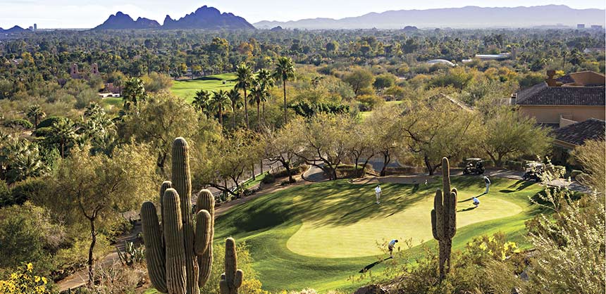 The Phoenician in Scottsdale, Arizona, boasts 27 holes of golf.