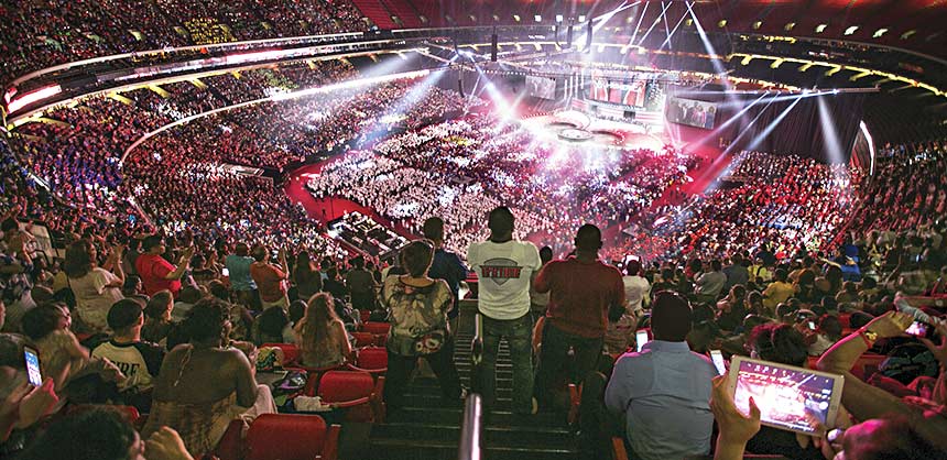 Primerica’s convention in Atlanta’s Georgia Dome rallied some 40,000 attendees. Credit: Primerica