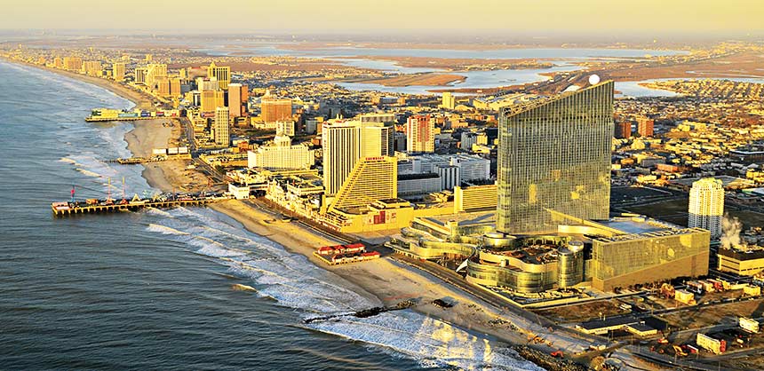 Aerial views of Atlantic City, New Jersey.