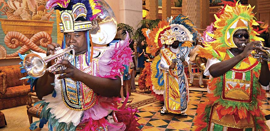 Atlantis Paradise Island recently introduced the new Junkanoo Bahamian Fest & Feast teambuilding program. Credit: Atlantis Paradise Island Bahamas