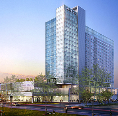 Plans for the Omni Hotel call for x rooms.
