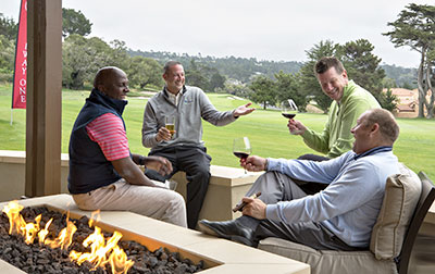 The patio off this Fairway One cottage overlooks the famous links.