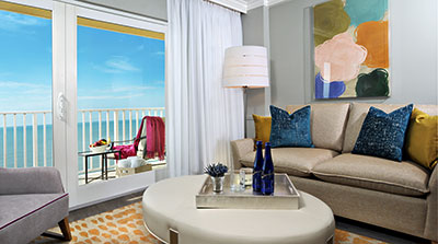 Fresh updates were provided in guest rooms in LaPlaya's Gulf Tower. 