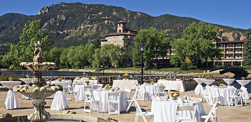 The Lakeside Terrace Patio at The Broadmoor in Colorado Springs.