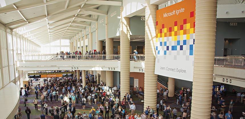 The Orange County Convention Center hosted Microsoft Ignite, which attracted 26,000 attendees despite a hurricane scare two weeks prior. Credit: Dolan Personke, Hubb