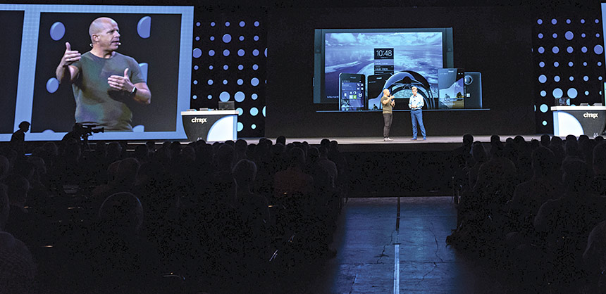 Through a partnership with Mediasite Events, Citrix was able to offer a keyote address at its Citrix Synergy conference in various live formats and for rebroadcast, leading to 100,000 views. Credit: Sonic Foundry