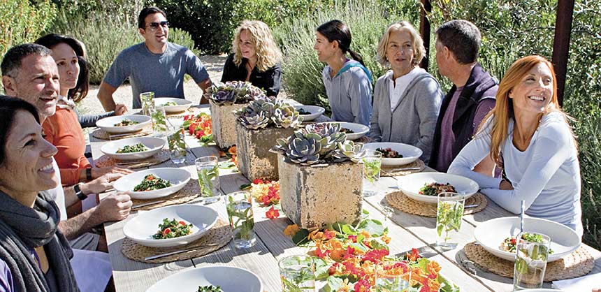 The Ranch 4.0 in Malibu, California, offers a luxury wellness boot camp for corporate groups where plenty of healthful meal choices are available. Credits: The Ranch Malibu