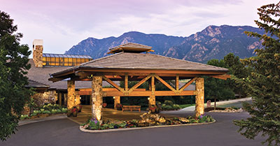 Entrance to Cheyenne Mountain, a Dolce Resort in Colorado Springs.