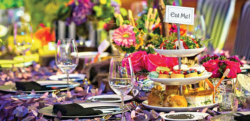 This “Alice in Wonderland” theme at dinner started attendees’ journey into the evening’s experiences. Credit: Limelight San Antonio