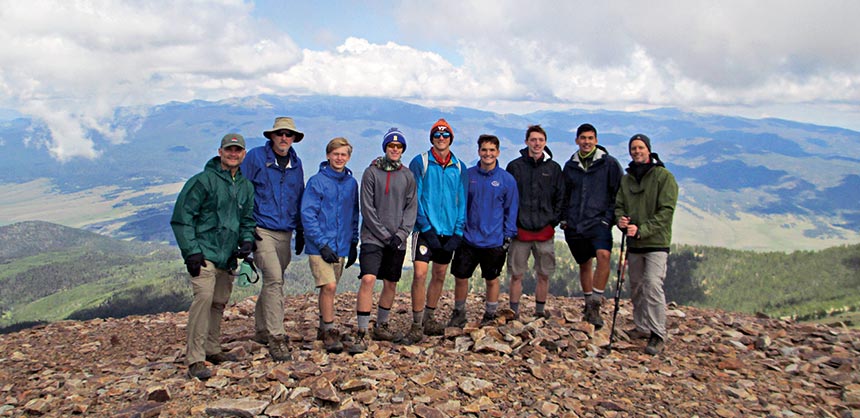 Margraf and his Scout crew at the 12,441-foot summit of Baldy Mountain. Credit: Joe Margraf
