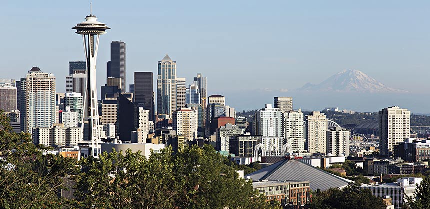 The Seattle skyline.