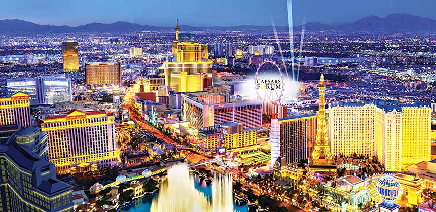 The Las Vegas Strip will accommodate even more meetings when Caesars Forum, a 550,000-sf conference center, opens in 2020. Credit: Caesars Entertainment