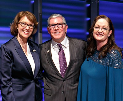(l) Stephanie Pace Brown, president and CEO of Explore Asheville and Destinations International Foundation Chair, (c) DMAI president and CEO Don Welsh (r) Tammy Blount, president & CEO, Monterey County Convention and Visitors Bureau