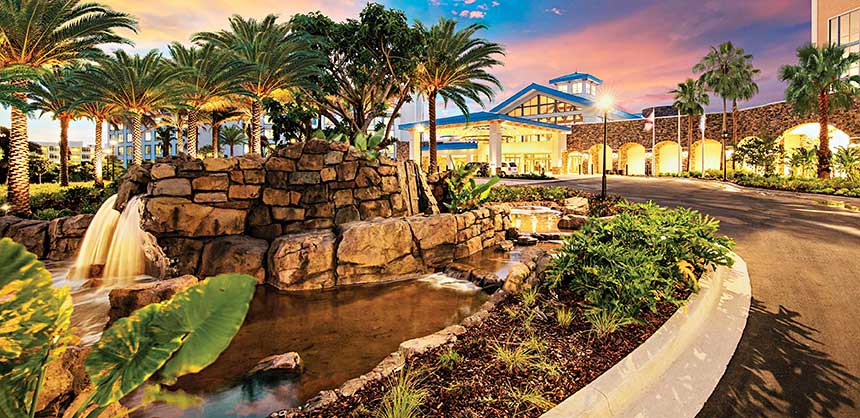 Loews Sapphire Falls Resort at Universal Orlando, inspired by the Caribbean, features 115,000 sf of meeting space. Credit: Loews Sapphire Falls Resort