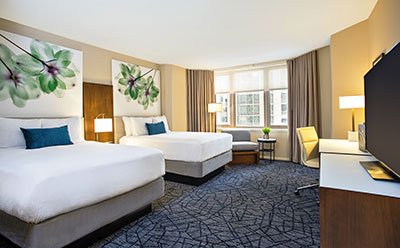 Renovated gold-double-double room.