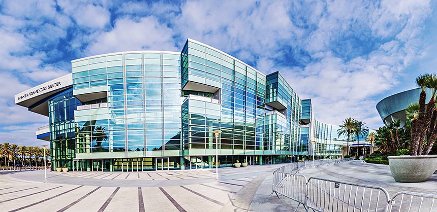 The Anaheim Convention Center’s expansion — to  1.8 million sf — makes it the largest convention center on the West Coast. Credit: Visit Anaheim