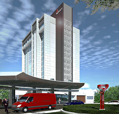 Marriott Atlanta Perimeter Center exterior rendering.