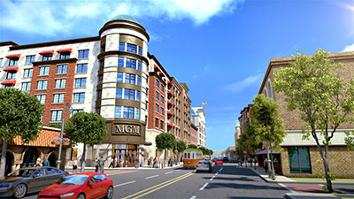 A view from the street — rendering of new MGM Springfield.