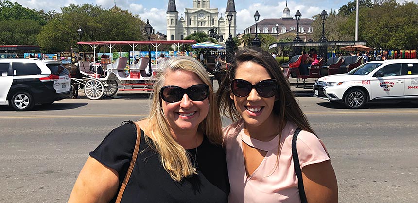 PROfound Planning’s Dahlton Bennington (left), director of meetings and incentives, and Marissa Torres, manager of meetings and incentives, in New Orleans.