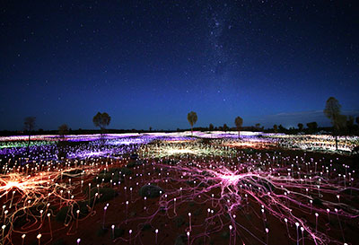 The Field of Light Uluru installation. Credit: Voyages Indigenous Tourism Australia
