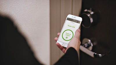 Unlock your hotel room door with just the tap on an app. Credit: Hilton Honors