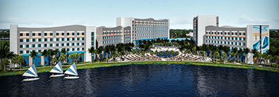 Rendering of Universal's Endless Summer Resort— Surfside Inn and Suites.