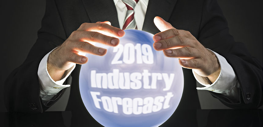 Businessman Predicting Future With Crystal Ball