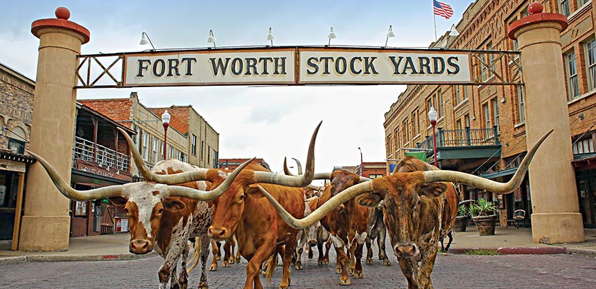Attendees can enjoy dining, shopping, entertainment and an authentic glimpse of the American West at Fort Worth Stockyards. Credit: Visit Fort Worth