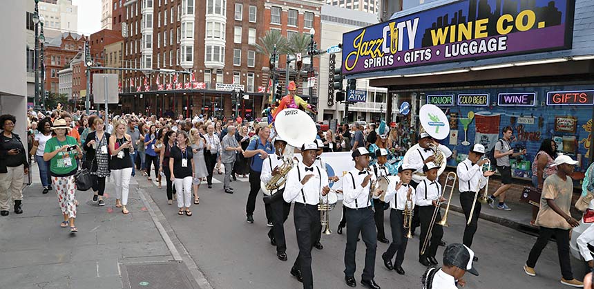 It’s not uncommon to close off streets in New Orleans for everyone — including meeting attendees — to join a parade! Credit: Terry Epton