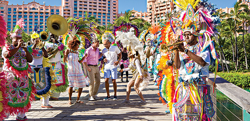 A Junkanoo Band at Atlantis, Paradise Island, Bahamas is just one of the many activities attendees can enjoy at the resort. 