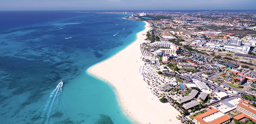 Aruba, which sits outside the hurricane belt, enjoys blissful weather year-round.