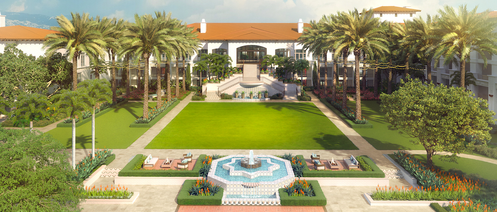 Gardens Looking Toward Hotel