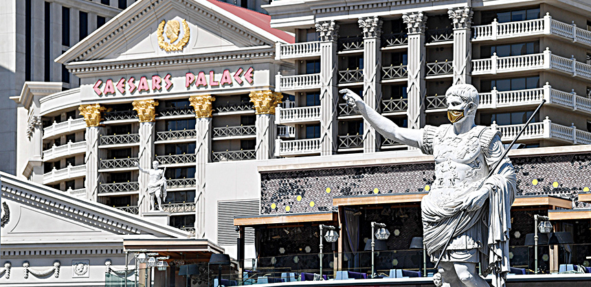 Caesars Palace and Flamingo  Re-Opening at Covid- 19 June 4 2020 Photos By Denise Truscello