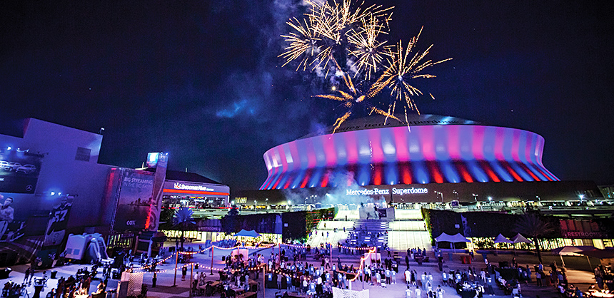 New Orleans has practice hosting events as large as the NFL’s Super Bowl at  the Mercedes-Benz Superdome. Photo by Element B2 Productions